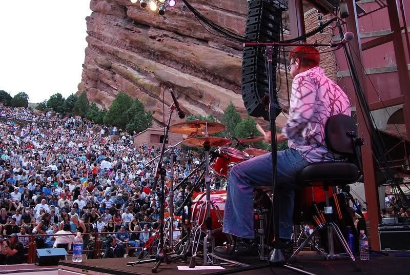 The Rick Lewis Band performing at Red Rocks Amphitheatre